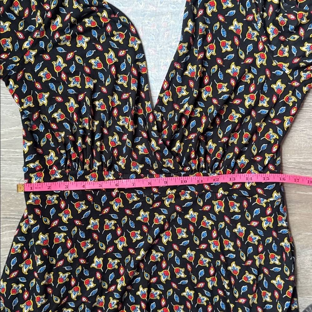 Boden Willow Jersey Dress Tulip Bud Black Multicolor 12L - Picture 10 of 11